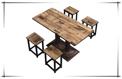 天门钢木快餐厅桌椅
