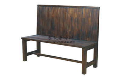 中式实木做旧卡座沙发