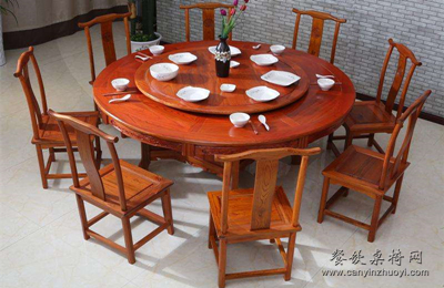 中式实木饭馆餐桌椅