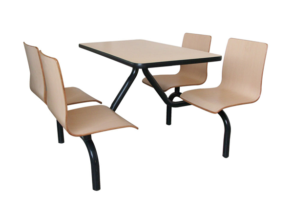 四人位板式连体餐桌椅尺寸
