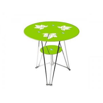 休息场所用的绿色玻璃桌子