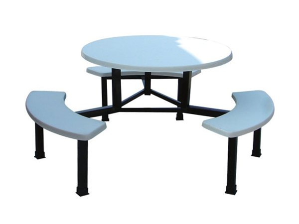 弧形凳面玻璃钢材质餐桌椅
