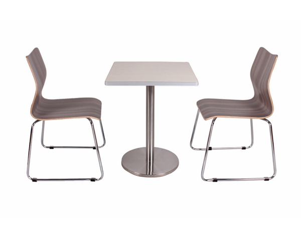 一桌两椅组合，钢木餐桌椅