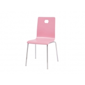 粉红色烤漆曲木快餐椅定制