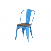 主题餐厅蓝色格调铁艺餐椅
