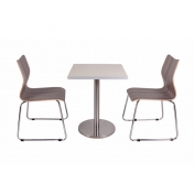 一桌两椅组合，钢木餐桌椅