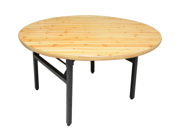 大排档圆桌，松木折叠餐桌