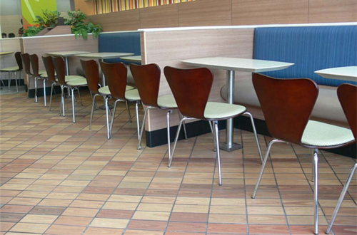 麦当劳固定式桌椅沙发组合
