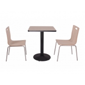 钢木快餐家具，两人位桌椅