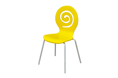 黄色烤漆椅子，大卡司椅子