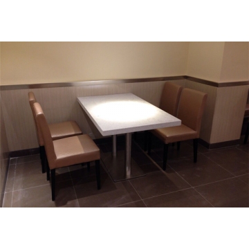 人造石餐桌搭配布纹软包椅
