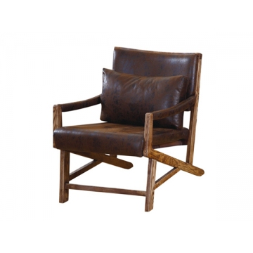 咖啡馆椅子，实木皮革座椅