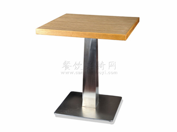 实木餐台面配不锈钢餐桌脚