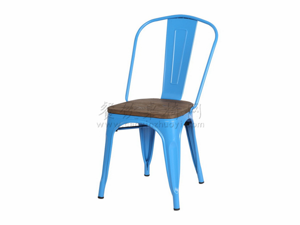 热卖款式蓝色铁艺餐椅价格
