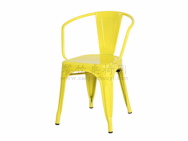 黄色油漆铁艺餐椅批发价格