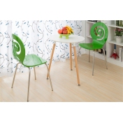 绿色烤漆个性曲木餐椅图片