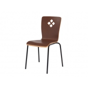 钢木椅，曲木材质的快餐椅