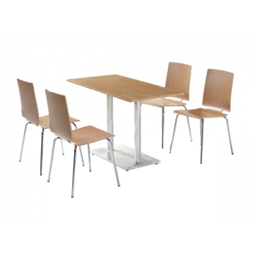厂家推荐钢木结构快餐桌椅