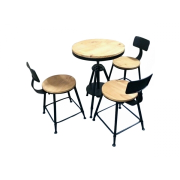 咖啡厅三人位高脚桌椅定制