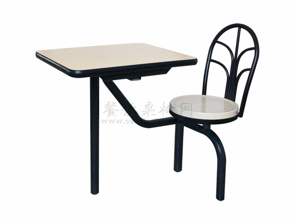 单人结构的连体式快餐桌椅