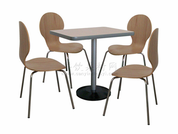 四人对坐桌椅，分体式家具