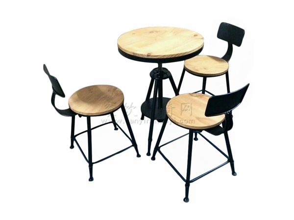 咖啡厅三人位高脚桌椅定制