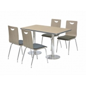 一张桌子和四把椅子组合图