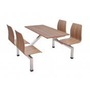不锈钢架子连体餐桌椅定制