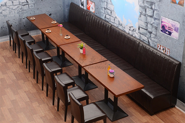 柳州餐厅靠墙卡座沙发组合