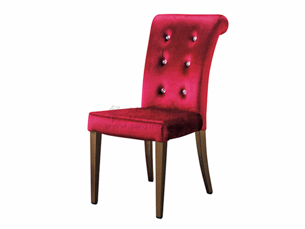 红色绒布餐椅 CY-XR061