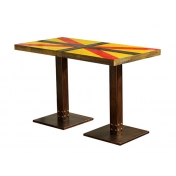 米字钢木餐桌 CZ-ZT027