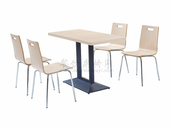 神农架钢木材质食堂餐桌椅