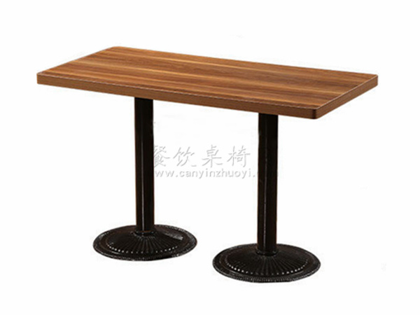 双底盘餐桌，自贡钢木家具