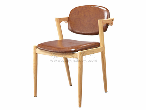 泸州铁艺木纹北欧风格餐椅