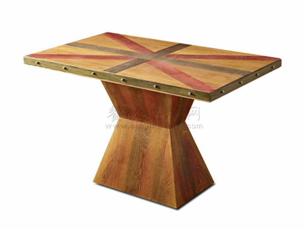 广元主题风格西餐厅实木桌