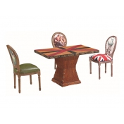 雅安复古主题实木桌椅组合