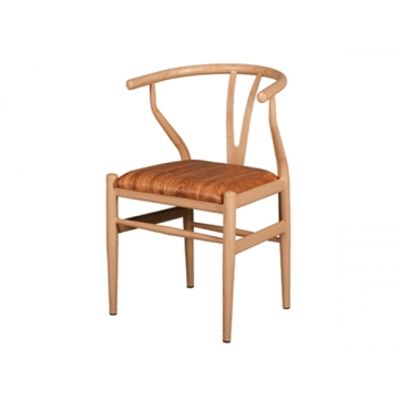舟山铁艺木纹色西餐厅椅子