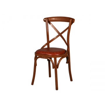 德州铁艺木纹叉背餐厅椅子