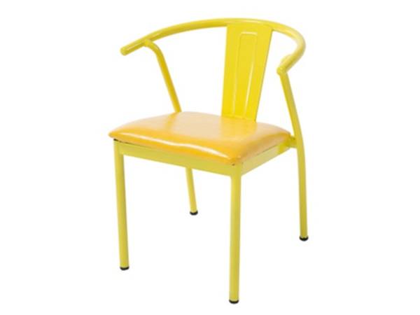 供应抚州铁艺黄色油漆餐椅