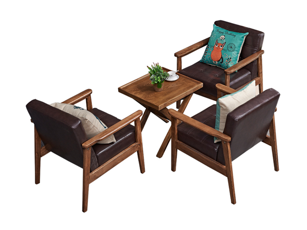 焦作实木咖啡厅桌子和椅子
