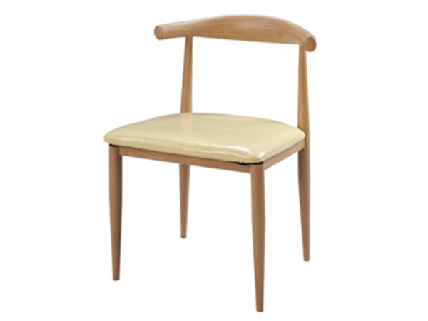 铁艺木纹餐椅，四平牛角椅