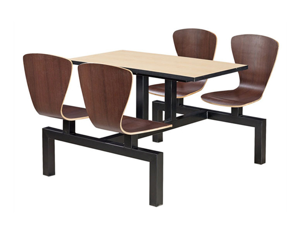 四人位桌椅，四平钢木桌椅