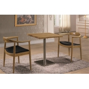 银川钢木餐桌和实木总统椅