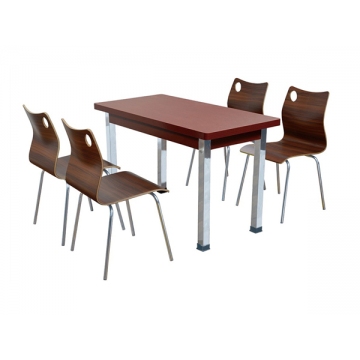 食堂餐桌椅，澳门钢木桌椅