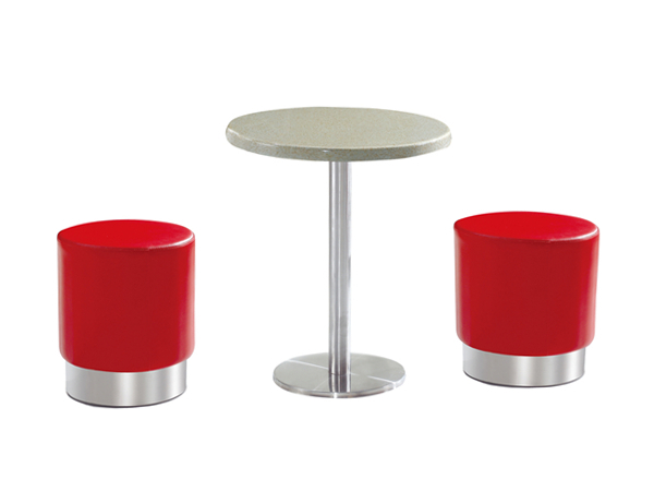 丹东人造石圆桌和圆形吧凳