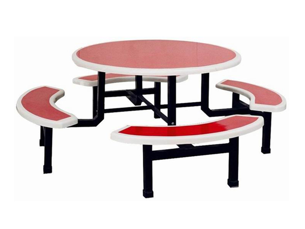 博尔塔拉弧形凳饭堂餐桌椅