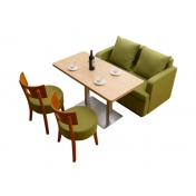 辽阳奶茶店沙发和钢木桌椅