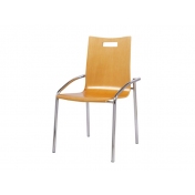 弯曲木椅，包头钢木快餐椅