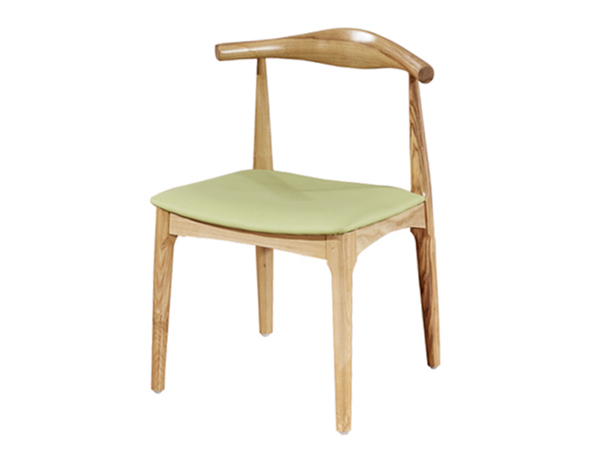 素食馆餐椅，实木牛角椅子