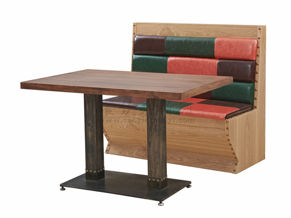 木纹卡座餐桌 XS075